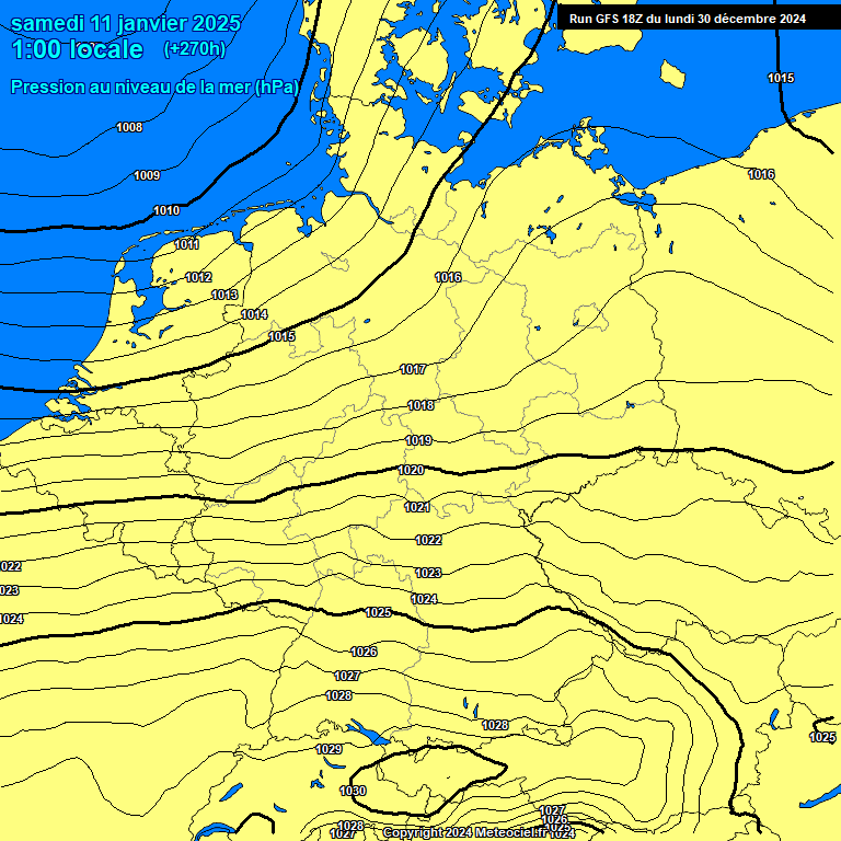 Modele GFS - Carte prvisions 