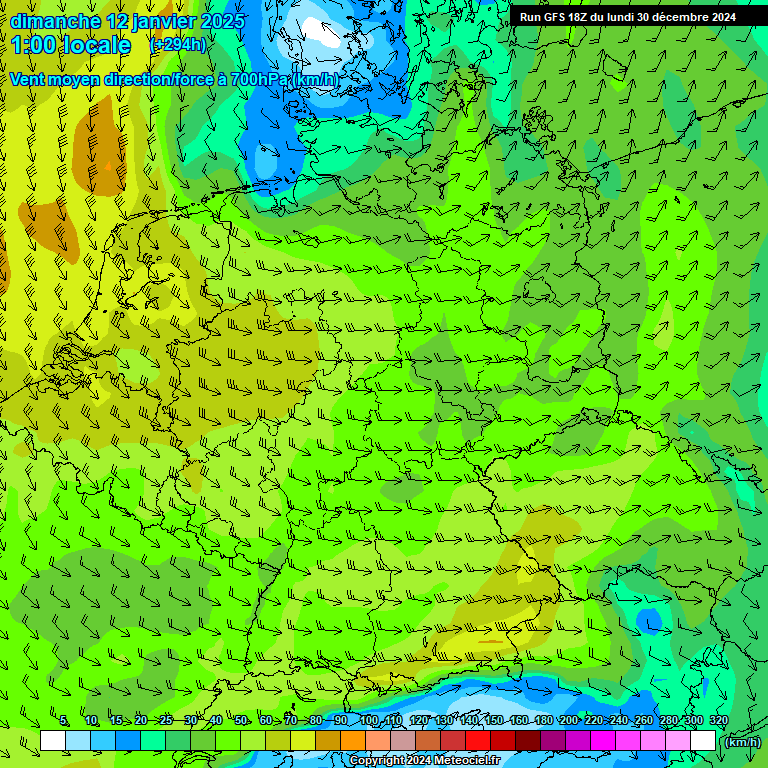 Modele GFS - Carte prvisions 