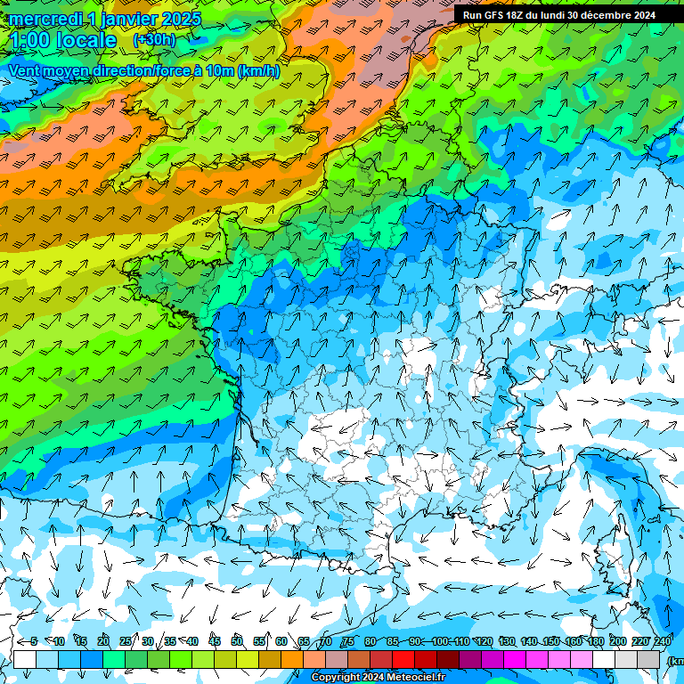 Modele GFS - Carte prvisions 