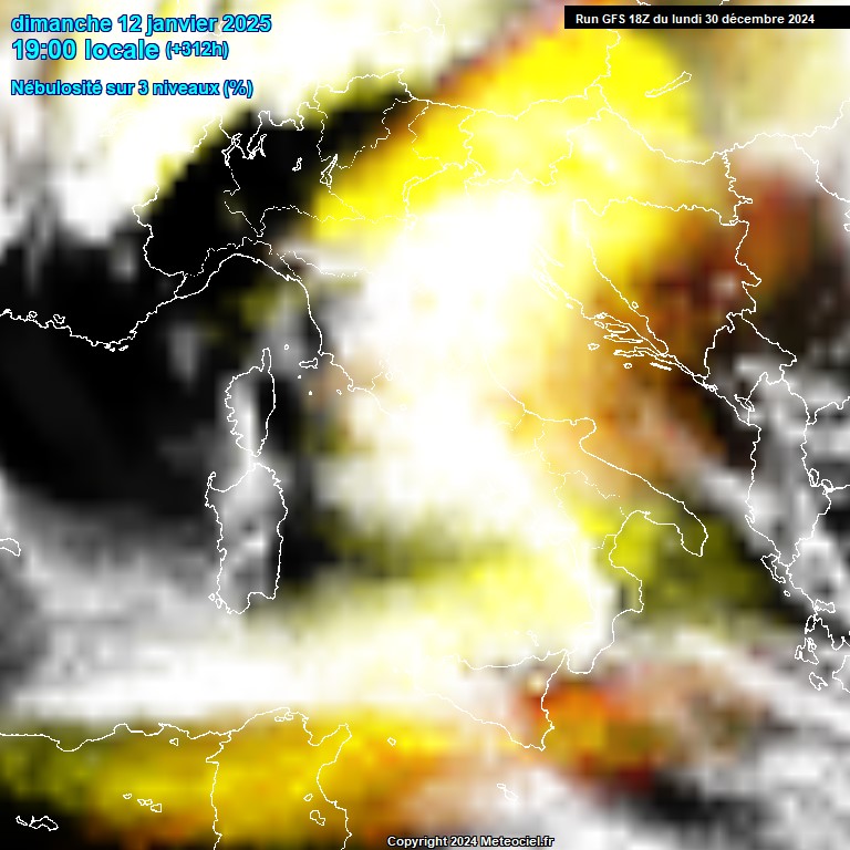 Modele GFS - Carte prvisions 