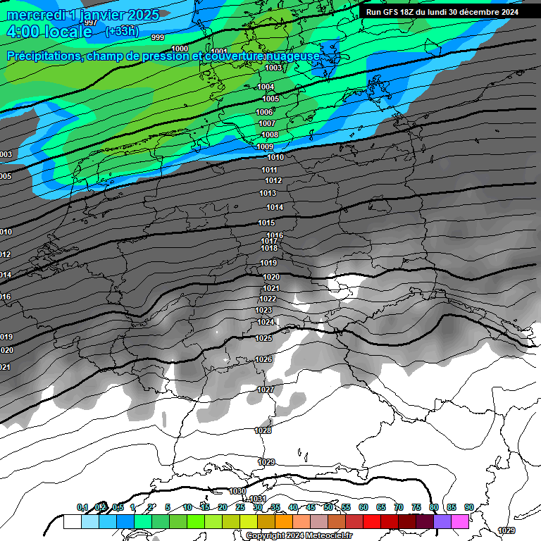 Modele GFS - Carte prvisions 