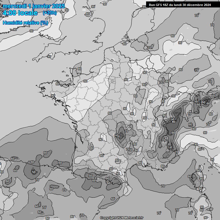 Modele GFS - Carte prvisions 