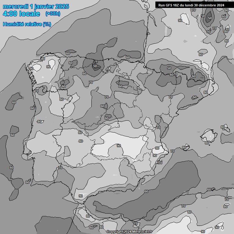 Modele GFS - Carte prvisions 