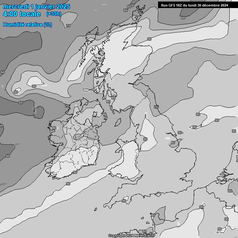 Modele GFS - Carte prvisions 