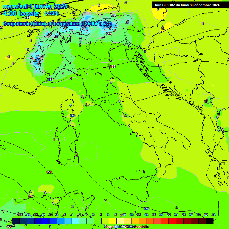 Modele GFS - Carte prvisions 