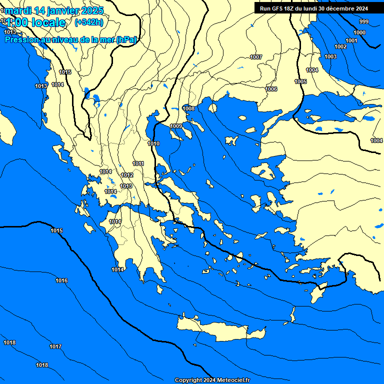 Modele GFS - Carte prvisions 