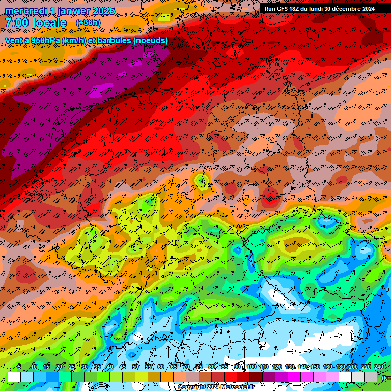 Modele GFS - Carte prvisions 