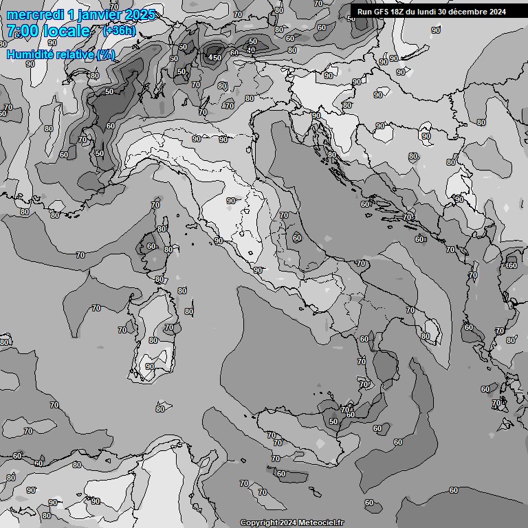 Modele GFS - Carte prvisions 