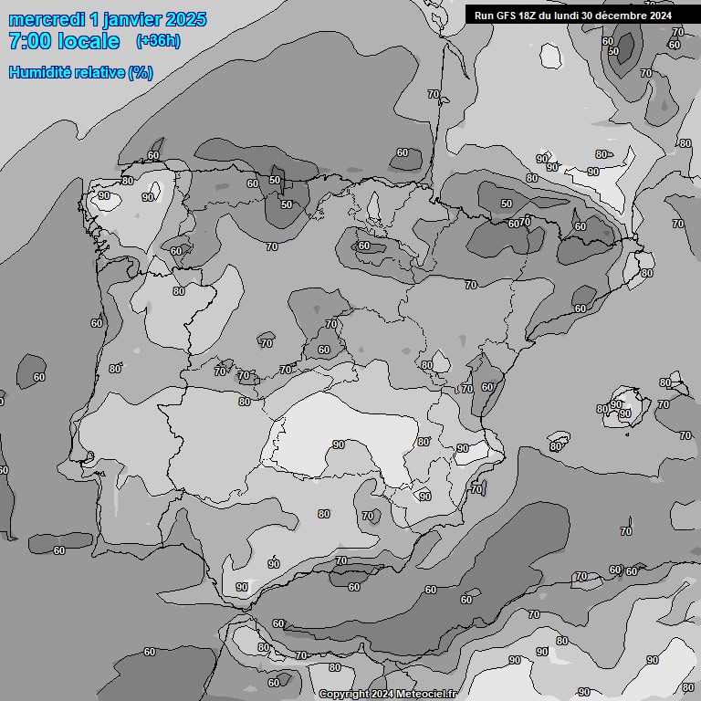 Modele GFS - Carte prvisions 