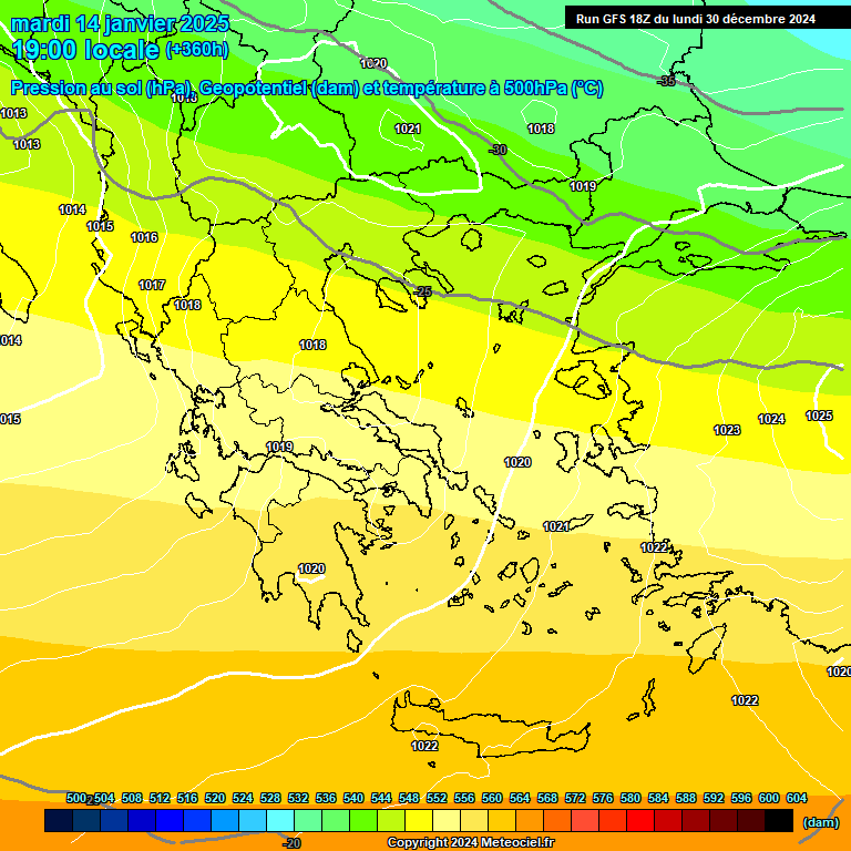 Modele GFS - Carte prvisions 