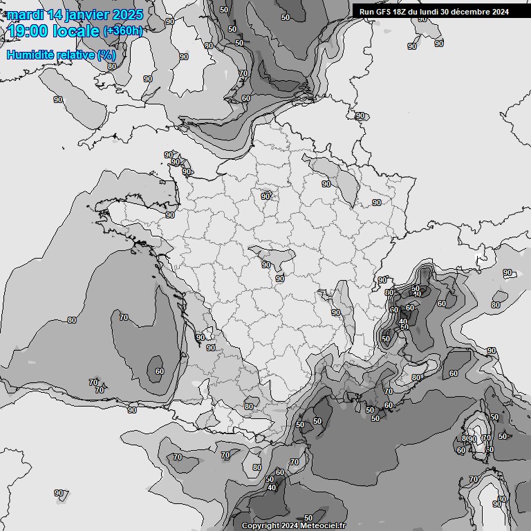 Modele GFS - Carte prvisions 