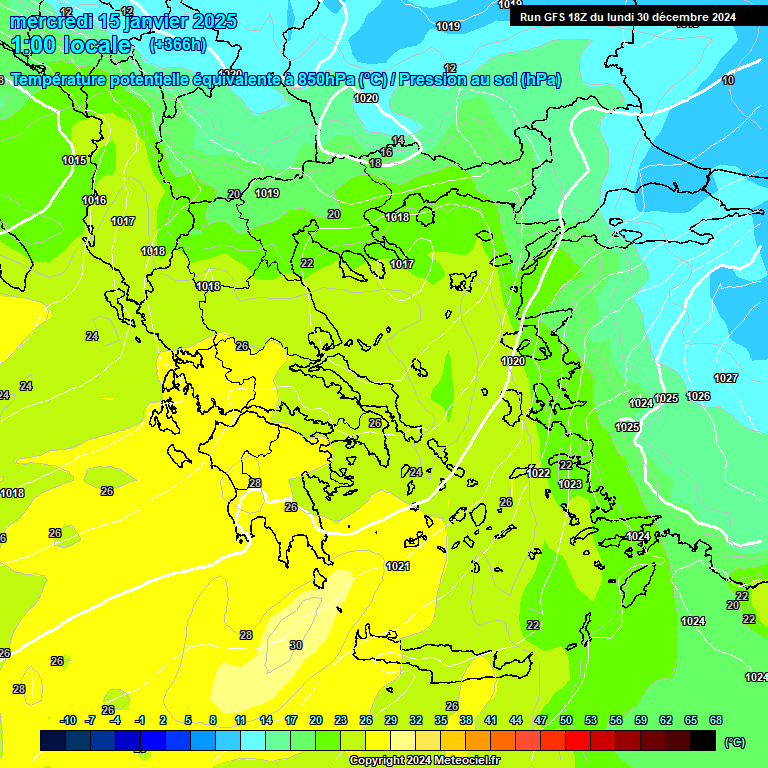 Modele GFS - Carte prvisions 