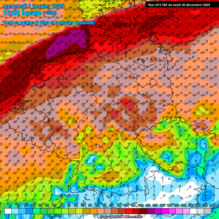 Modele GFS - Carte prvisions 