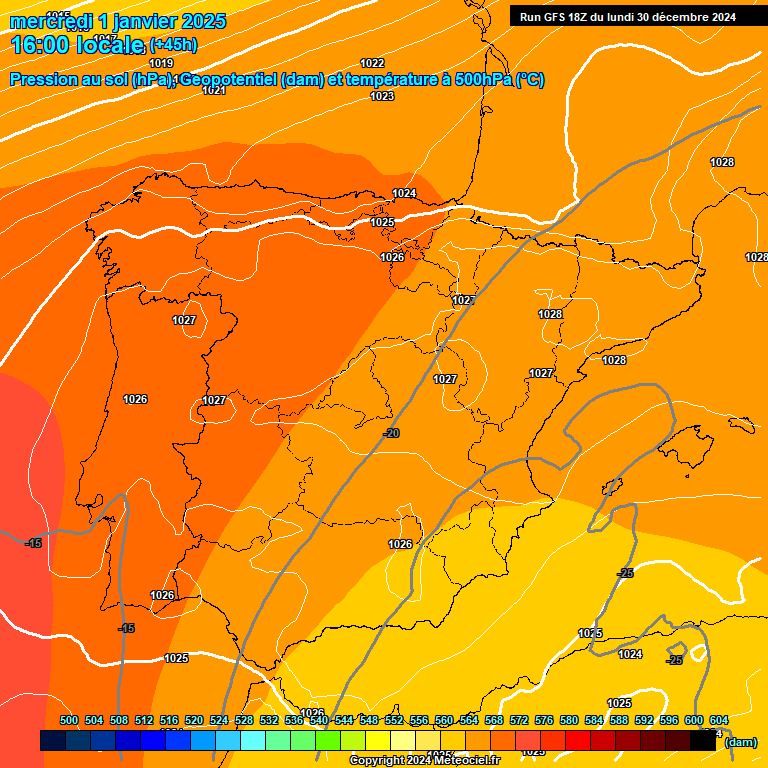 Modele GFS - Carte prvisions 