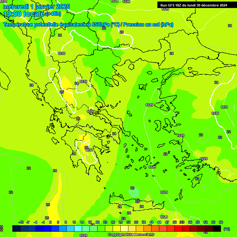 Modele GFS - Carte prvisions 