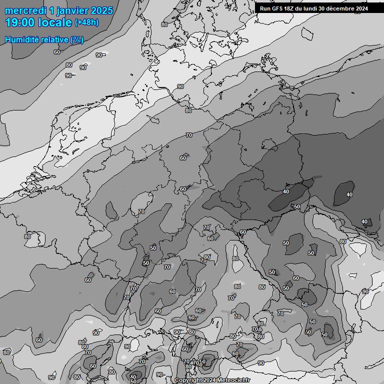 Modele GFS - Carte prvisions 