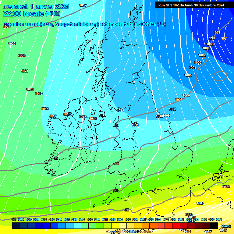 Modele GFS - Carte prvisions 