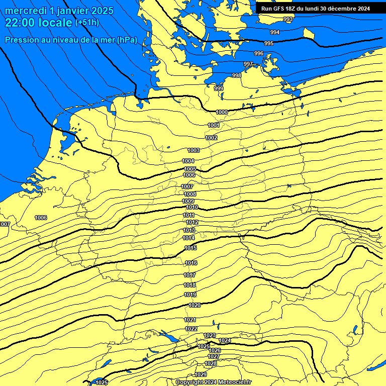 Modele GFS - Carte prvisions 