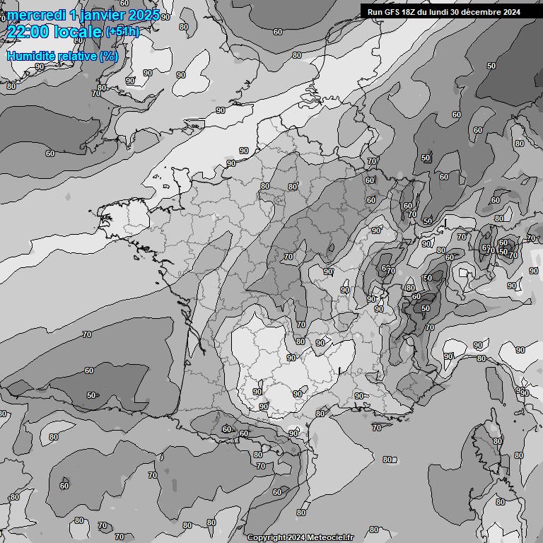 Modele GFS - Carte prvisions 