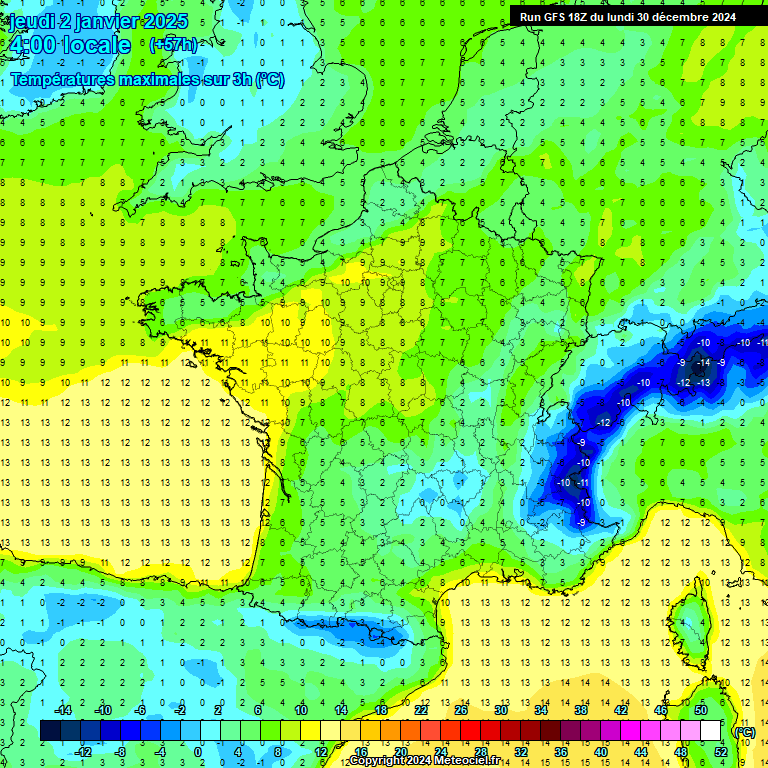 Modele GFS - Carte prvisions 