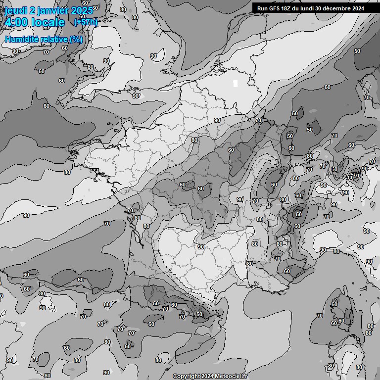 Modele GFS - Carte prvisions 