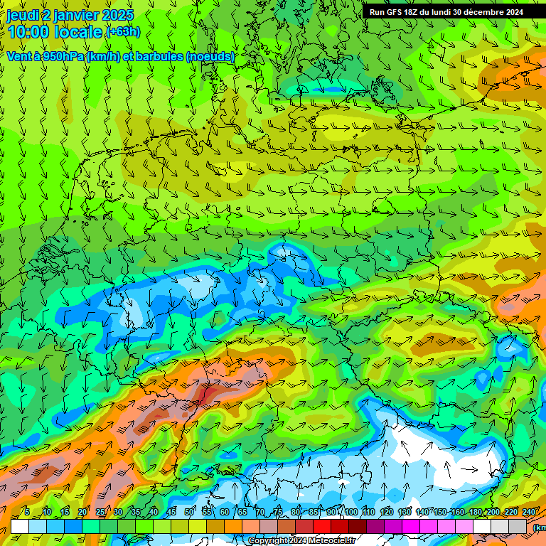 Modele GFS - Carte prvisions 