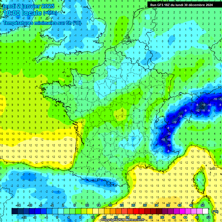 Modele GFS - Carte prvisions 