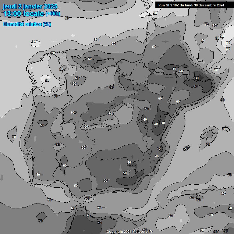 Modele GFS - Carte prvisions 