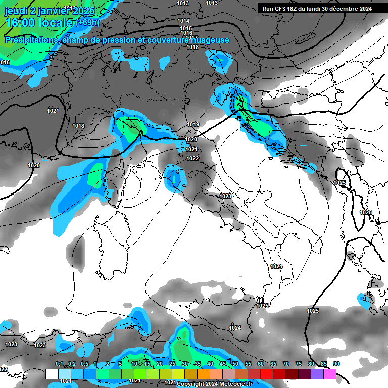 Modele GFS - Carte prvisions 