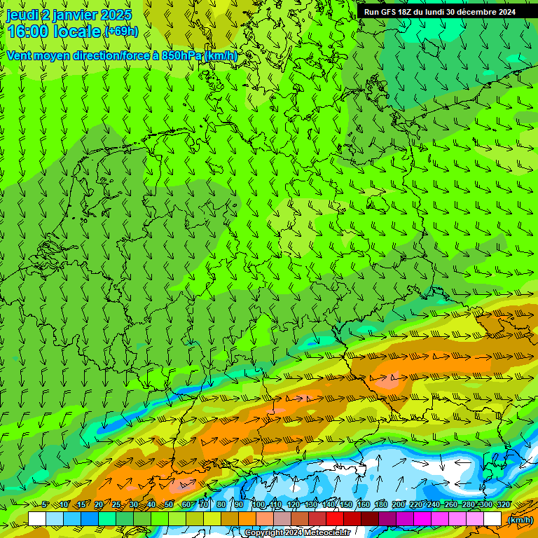 Modele GFS - Carte prvisions 