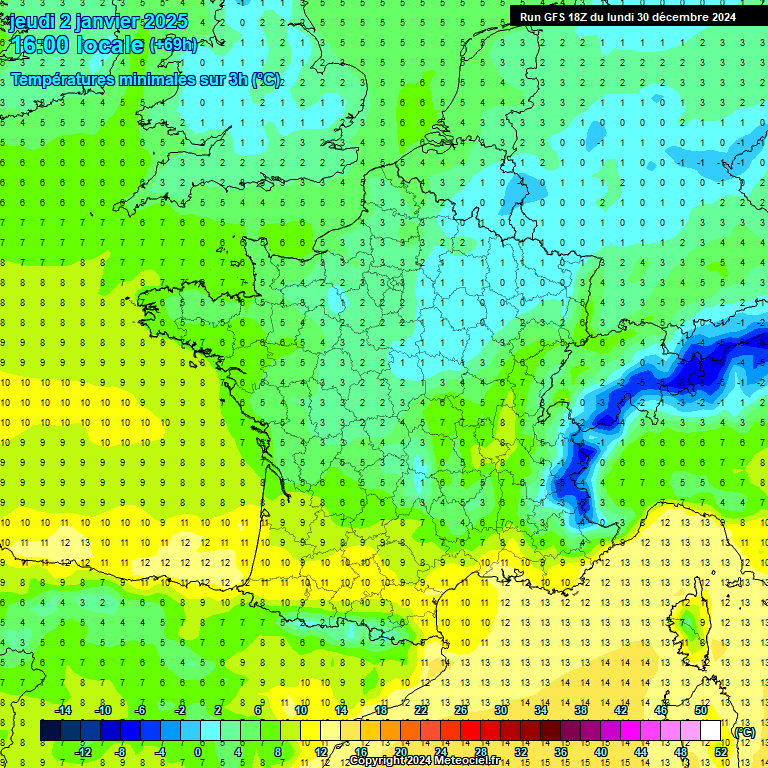 Modele GFS - Carte prvisions 