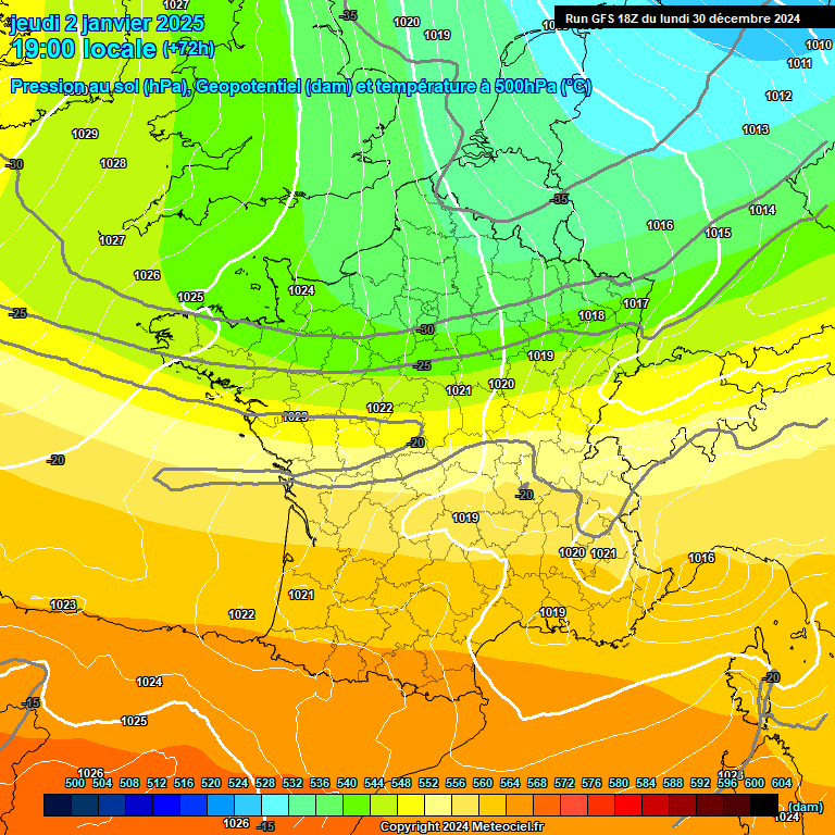 Modele GFS - Carte prvisions 