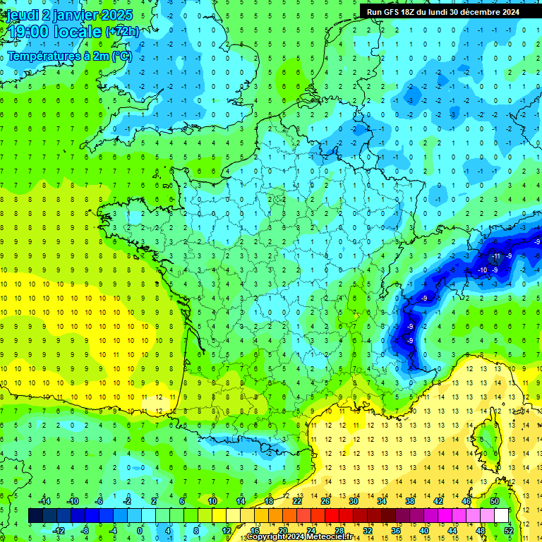 Modele GFS - Carte prvisions 