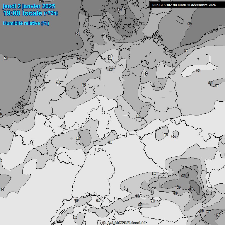 Modele GFS - Carte prvisions 