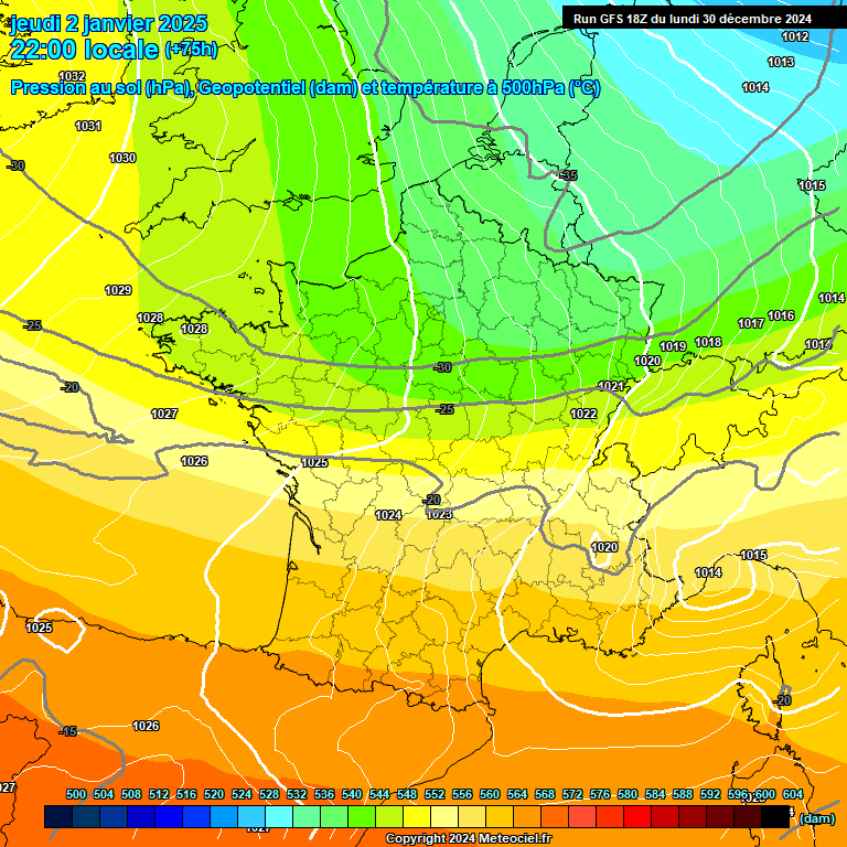 Modele GFS - Carte prvisions 