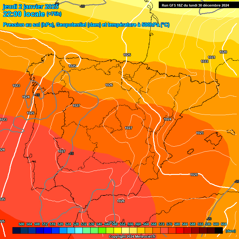 Modele GFS - Carte prvisions 