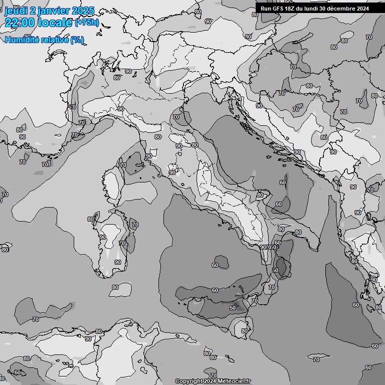 Modele GFS - Carte prvisions 