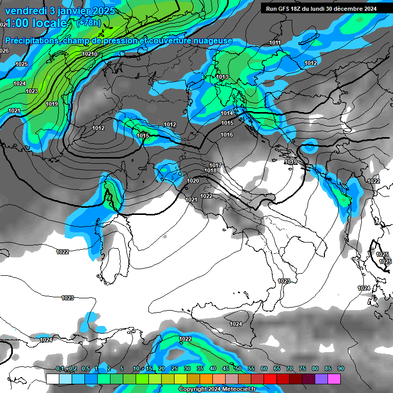 Modele GFS - Carte prvisions 