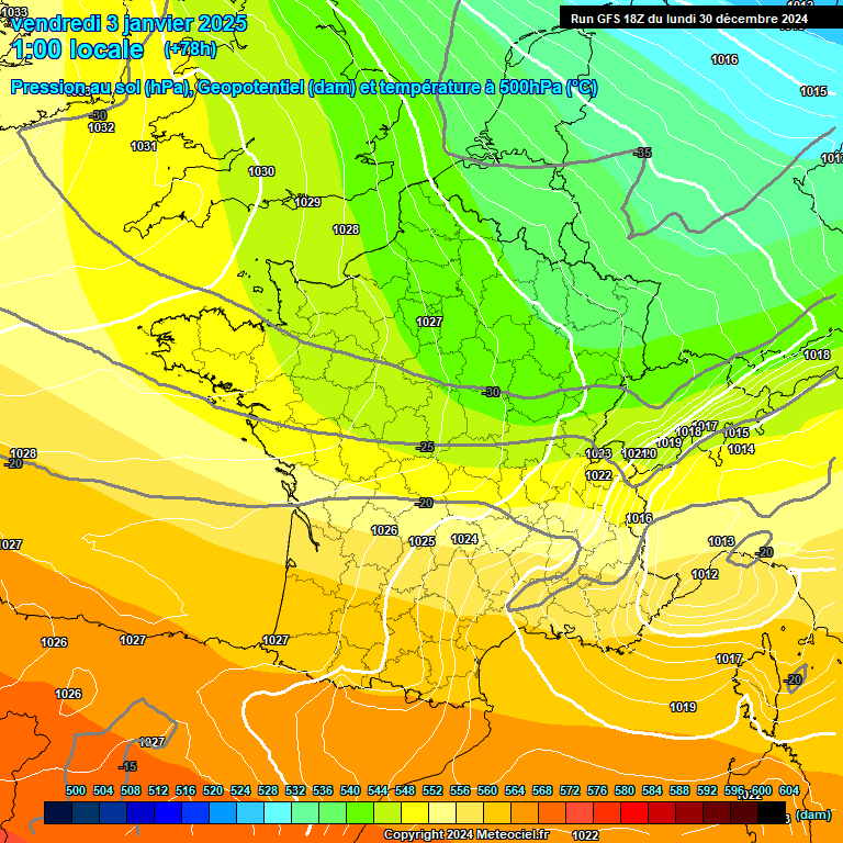 Modele GFS - Carte prvisions 