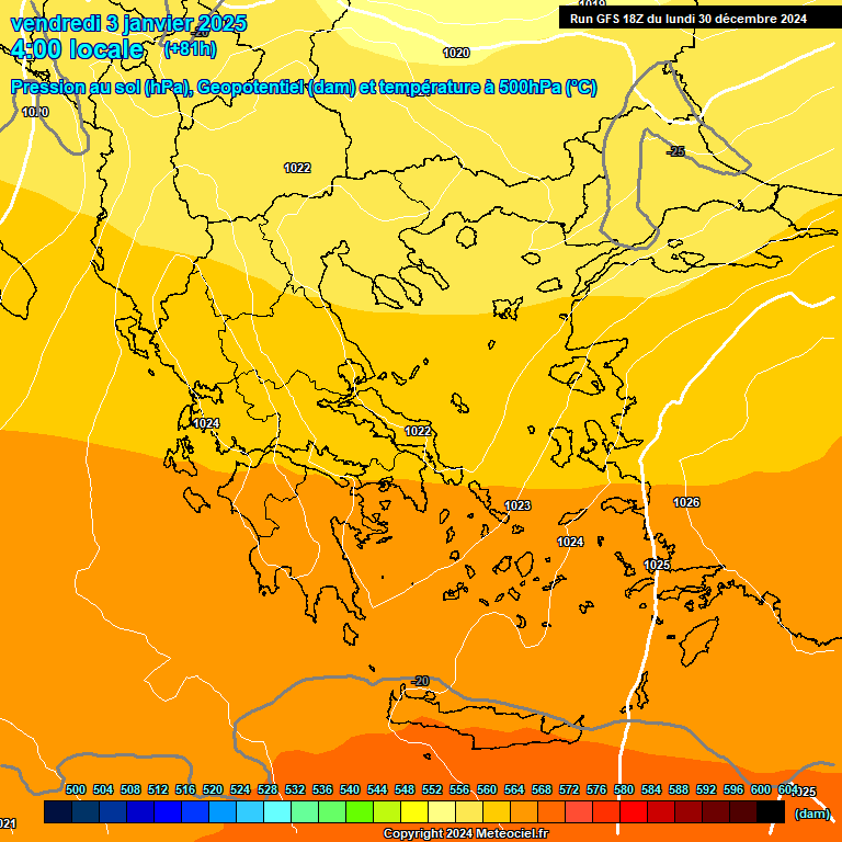 Modele GFS - Carte prvisions 