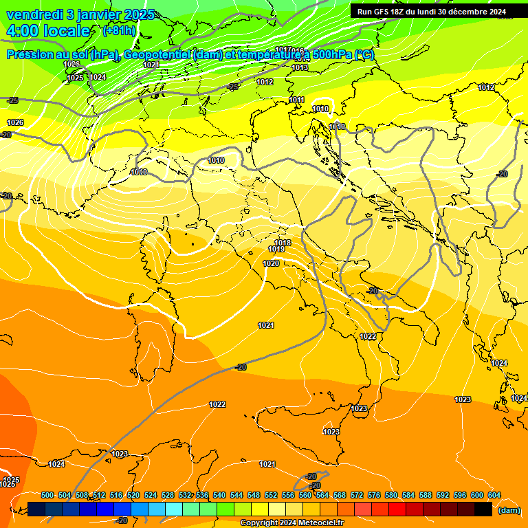 Modele GFS - Carte prvisions 