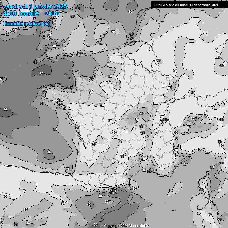 Modele GFS - Carte prvisions 