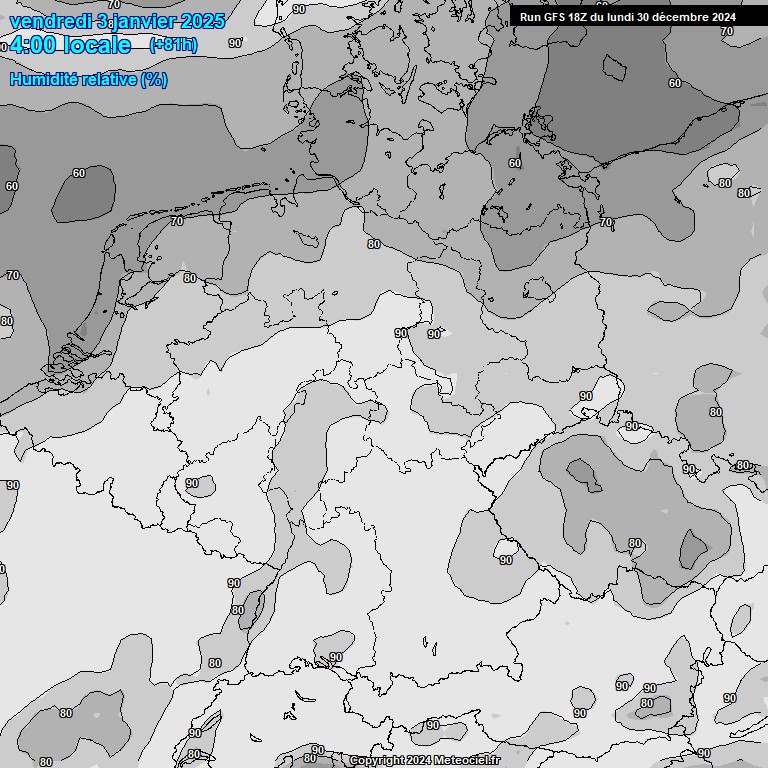 Modele GFS - Carte prvisions 