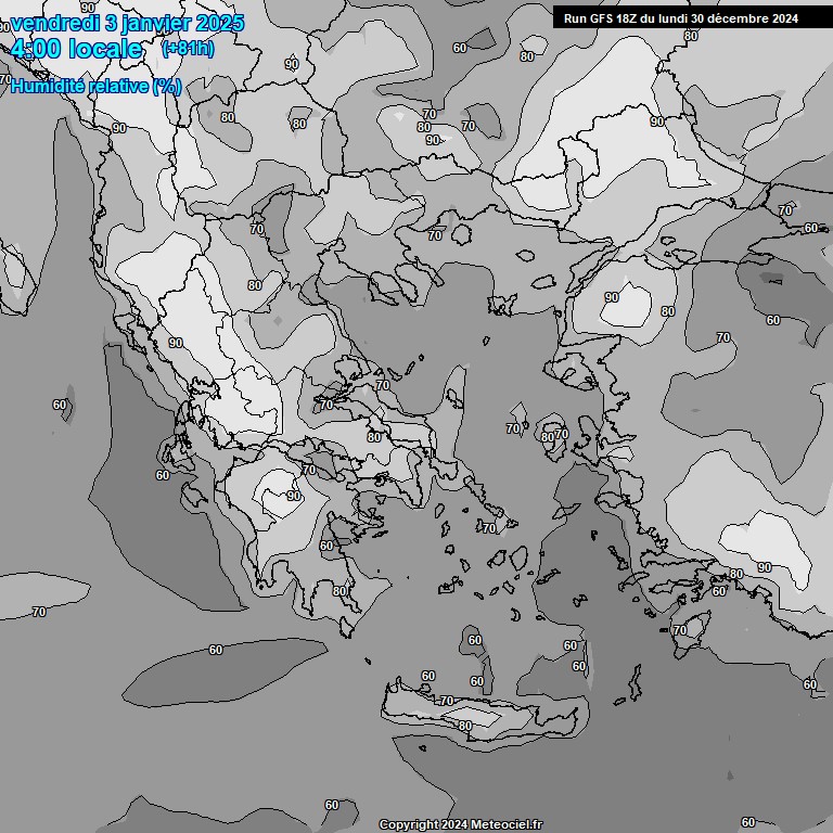 Modele GFS - Carte prvisions 