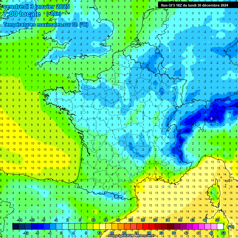 Modele GFS - Carte prvisions 