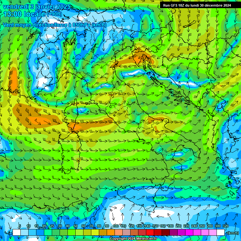 Modele GFS - Carte prvisions 