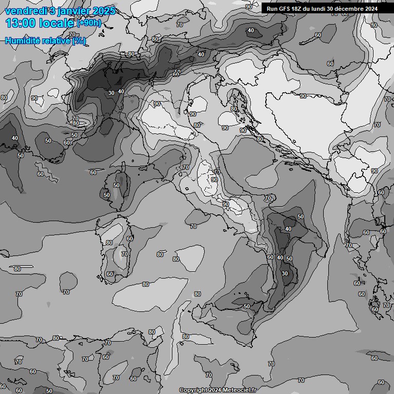 Modele GFS - Carte prvisions 