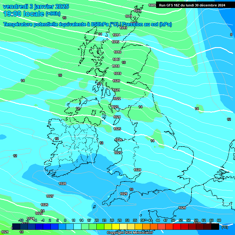 Modele GFS - Carte prvisions 