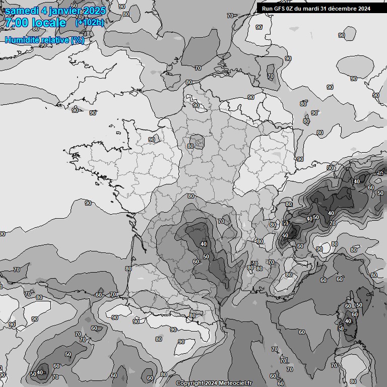 Modele GFS - Carte prvisions 