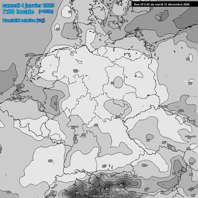 Modele GFS - Carte prvisions 